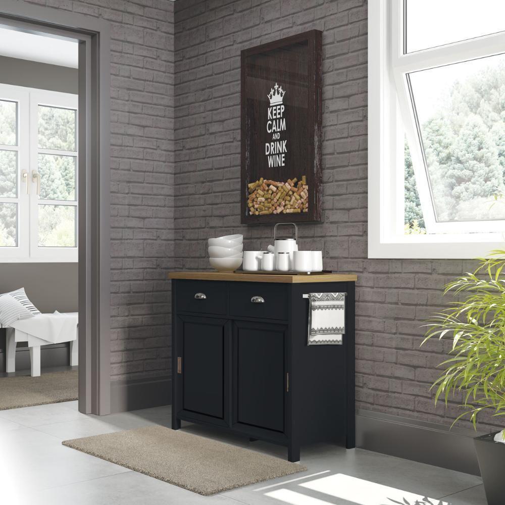 Aparador Buffet Ditália 2 Gavetas 2 Portas Ba-145 Preto - 2