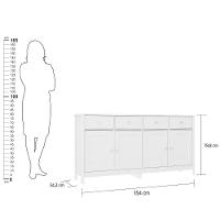 Aparador Buffet Ditália 4 Portas 4 Gavetas R-626 Branco - 5