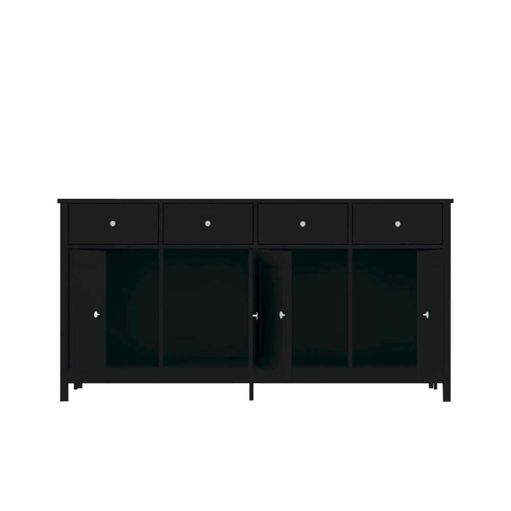 Aparador Buffet Ditália 4 Portas 4 Gavetas R-626 Preto - 6
