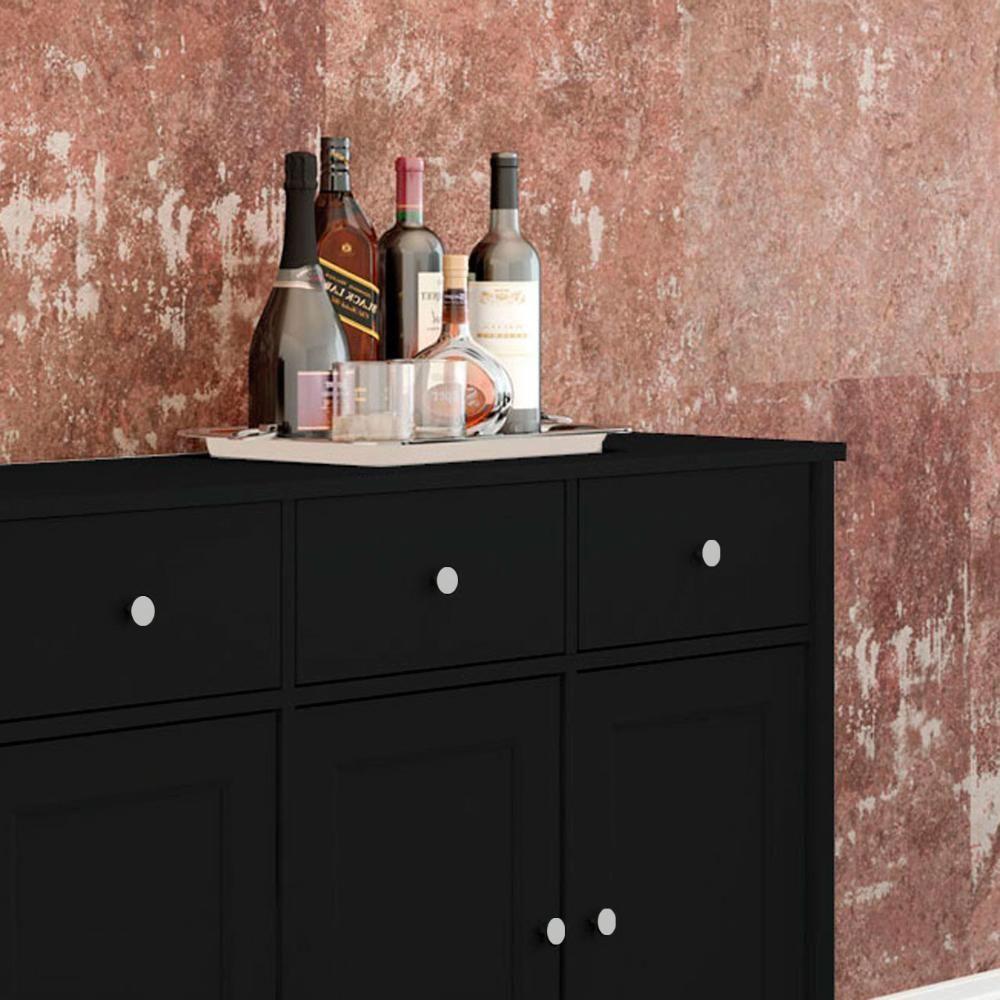 Aparador Buffet Ditália 4 Portas 4 Gavetas R-626 Preto - 9