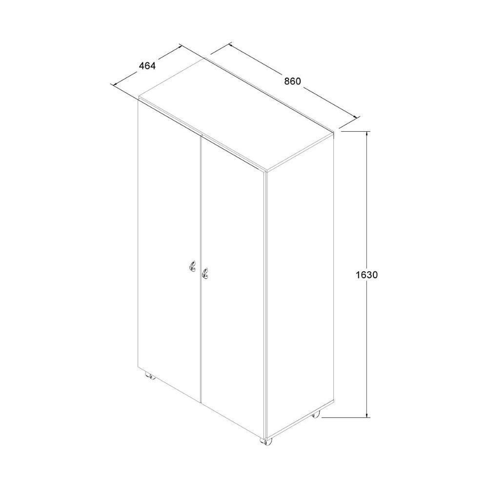 Armário Multiuso Ditália 2 Portas Com Rodízios Ar-70 Preto - 4