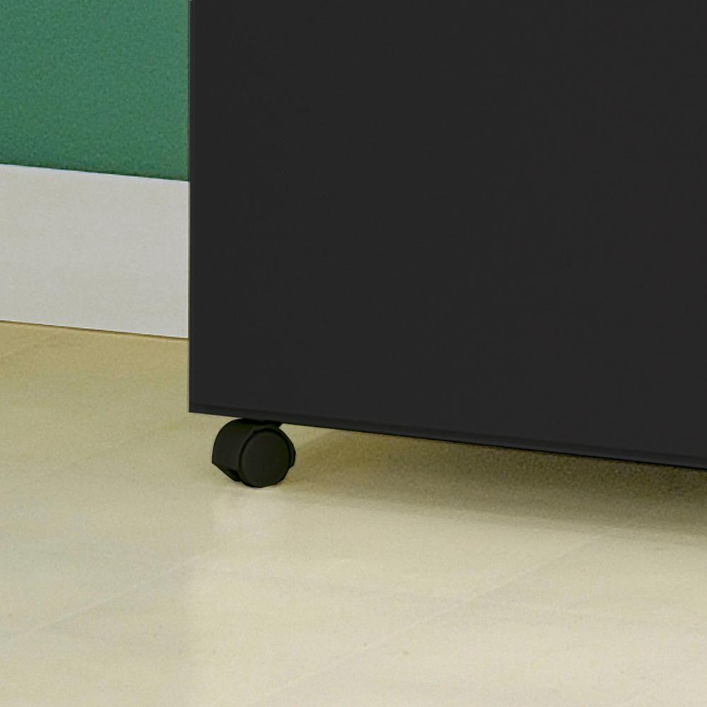 Armário Multiuso Ditália 2 Portas Com Rodízios Ar-70 Preto - 8
