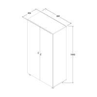 Armário Multiuso Ditália 2 Portas Com Rodízios Ar-70 Preto