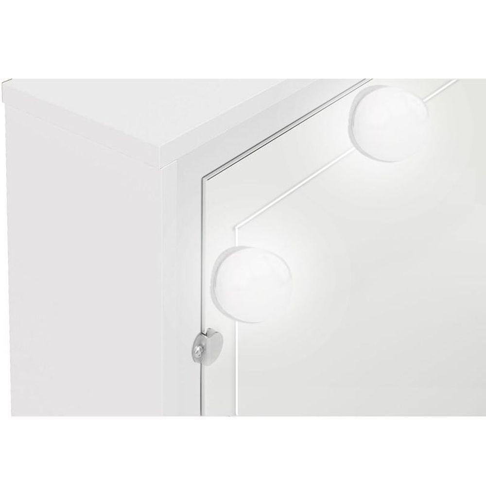 Penteadeira Ditália 7 Gavetas Branco Com Kit Luz Camarim - 7
