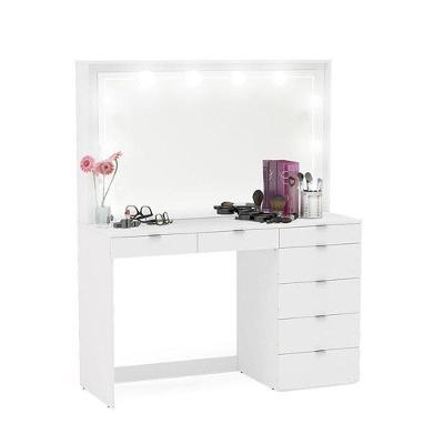 Penteadeira Ditália 7 Gavetas Branco Com Kit Luz Camarim