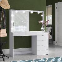 Penteadeira Ditália 7 Gavetas Branco Com Kit Luz Camarim - 2