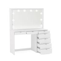 Penteadeira Ditália 7 Gavetas Branco Com Kit Luz Camarim - 8