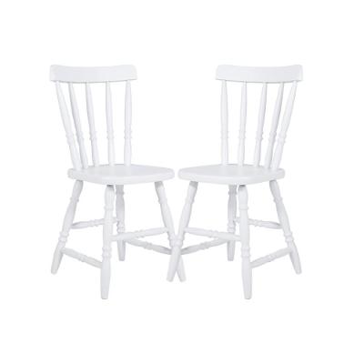 Kit Cadeira Ditália Madeira Maciça Eucalipto 2 Unidades Branco