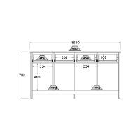 Aparador Buffet Ditália 4 Portas 4 Gavetas R-626 Diamond