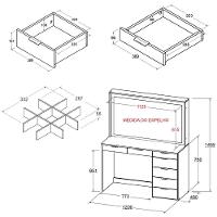 Penteadeira Ditália 7 Gavetas 2divisórias Kit Luz Camarim - 8