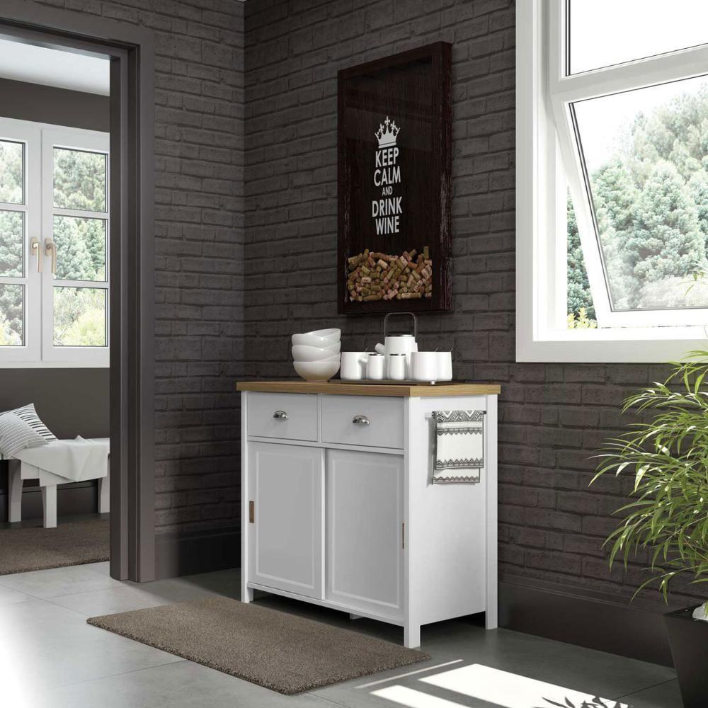 Aparador Buffet Ditália 2 Gavetas 2 Portas Branco Ba-145 - 2