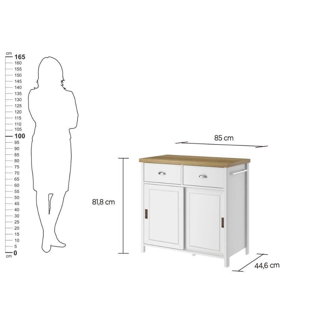 Aparador Buffet Ditália 2 Gaveta 2 Portas Branco Ba-145 - 9