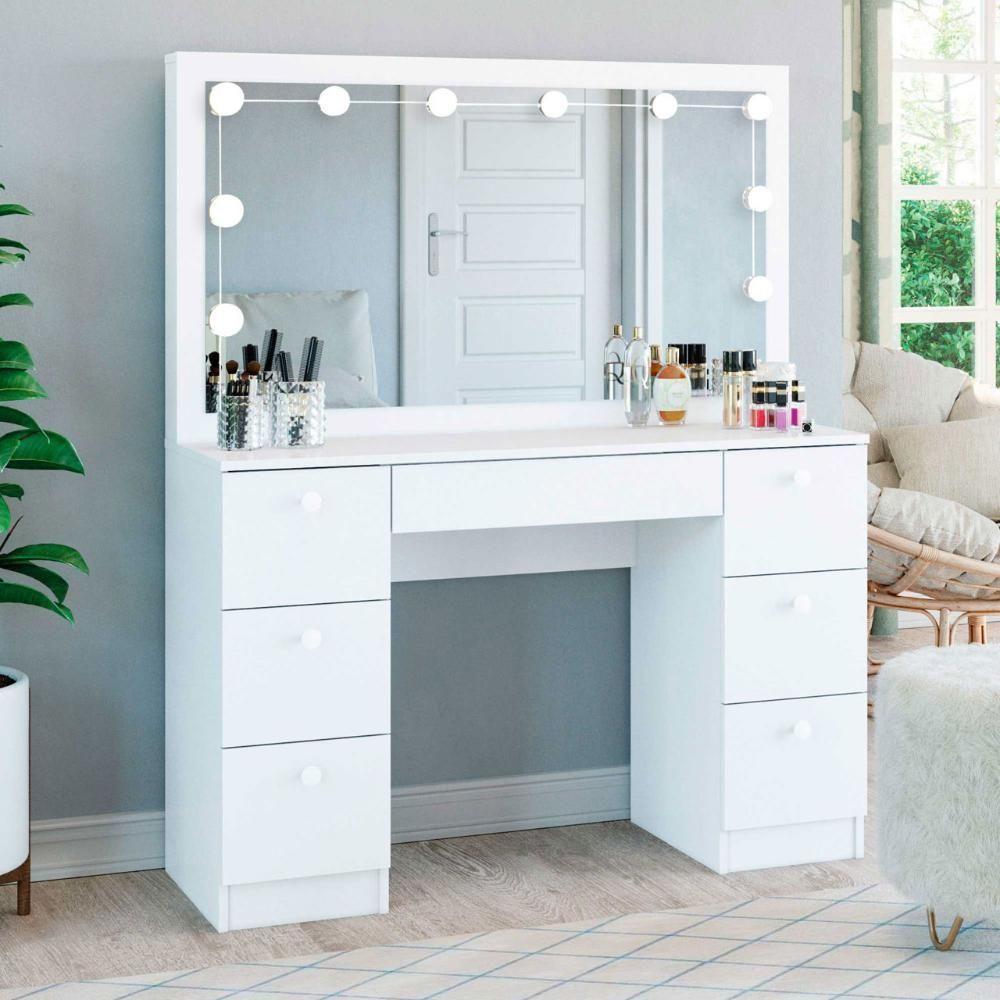 Penteadeira Ditália 7 Gavetas Pe-80 Branco Com Kit Luz Camarim - 2