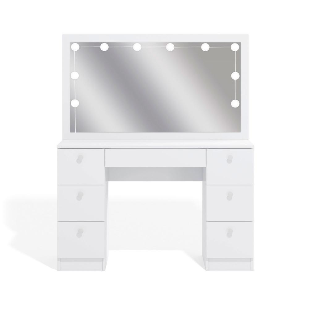 Penteadeira Ditália 7 Gavetas Pe-80 Branco Com Kit Luz Camarim - 6