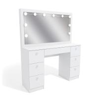 Penteadeira Ditália 7 Gavetas Pe-80 Branco Com Kit Luz Camarim - 1