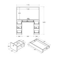 Penteadeira Ditália 7 Gavetas Pe-80 Branco Com Kit Luz Camarim