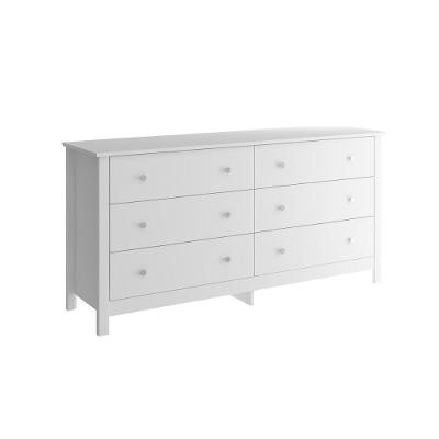 Cômoda DM-221 6 Gavetas em MDF com Puxadores e Corrediças Simples Branco