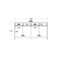 Aparador Buffet Ditália 4 Portas 4 Gavetas R-626 Branco - 7