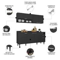 Armário De Cozinha Com Tampo Cp01 180cm Pérola Preto Z34 - Mpozenato - 3