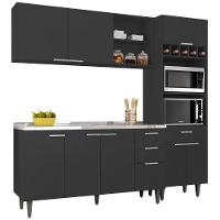 Armário De Cozinha Cp02 Com Pia 150cm Pérola Z34 Preto - Mpozenato - 2