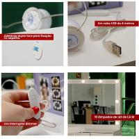 Penteadeira Ditália 7 Gavetas Com Cadeira + Kit Luz Pe-80 Branco - 8