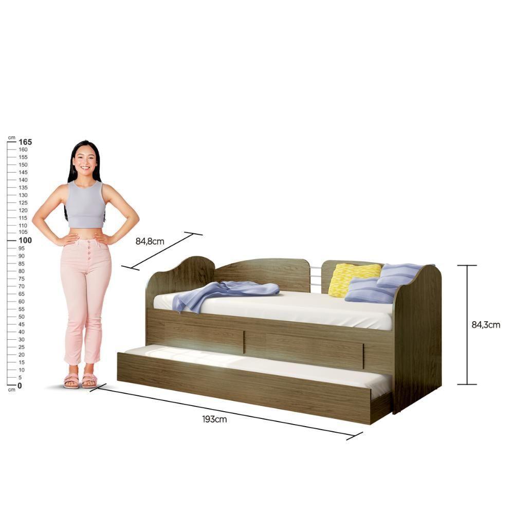 Sofá Cama Solteiro Com Colchões Ditália Cama Auxiliar Cm08 Diamond - 5