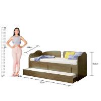 Sofá Cama Solteiro Com Colchões Ditália Cama Auxiliar Cm08 Diamond - 5