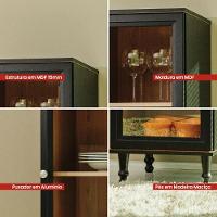 Cristaleira + Aparador Buffet Ditália E-963 + R-629 Preto - 8