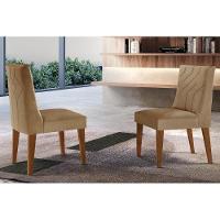 Cadeira Sala de Jantar Nevada Kit 2 Un MDF Imbuia/Linho Turim - Rufato - 1