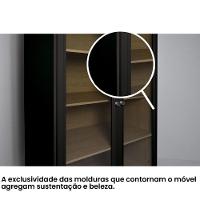 Cristaleira Estante Para Livros Ditália 2 Portas Vidro E-957 Preto - 7