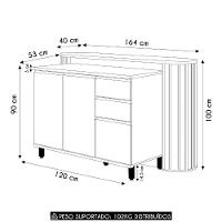 Armário De Cozinha 8 Peças Cp02 Com Ilha Pierre Carvalho/cinza L01 - Mpozenato - 5