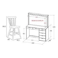 Penteadeira Ditália 7 Gavetas Com Cadeira Pe-50 - 3