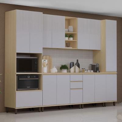 Armário De Cozinha 6 Peças Cp06 E Tampo Pierre Carvalho/cinza L01 - Mpozenato