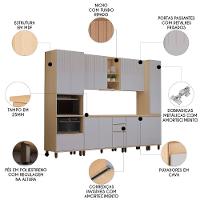 Armário De Cozinha 6 Peças Cp06 E Tampo Pierre Carvalho/cinza L01 - Mpozenato - 3