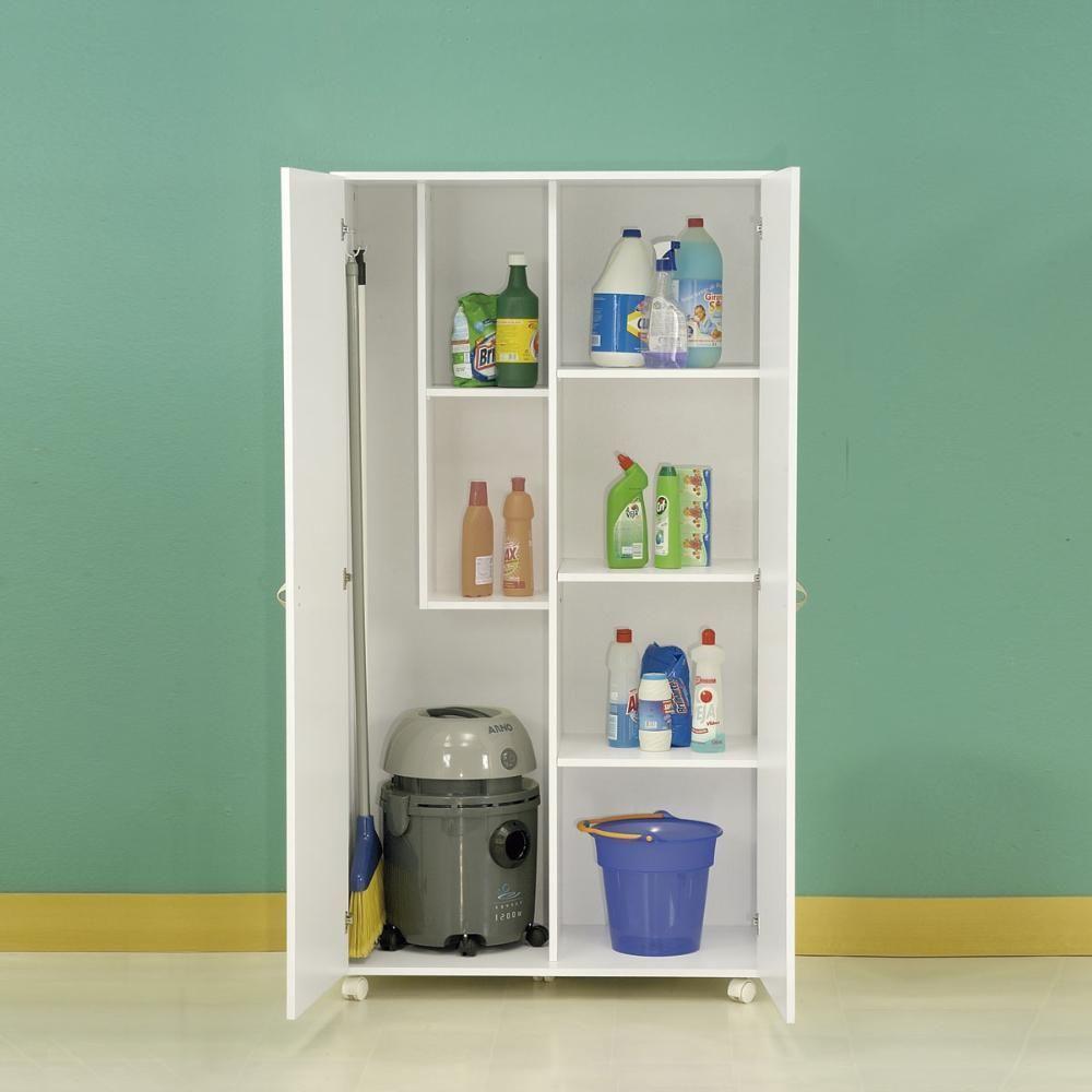 Armário Multiuso Ditália 2 Portas Com Rodízios Ar-70 Branco - 3