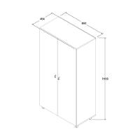 Armário Multiuso Ditália 2 Portas Com Rodízios Ar-70 Branco