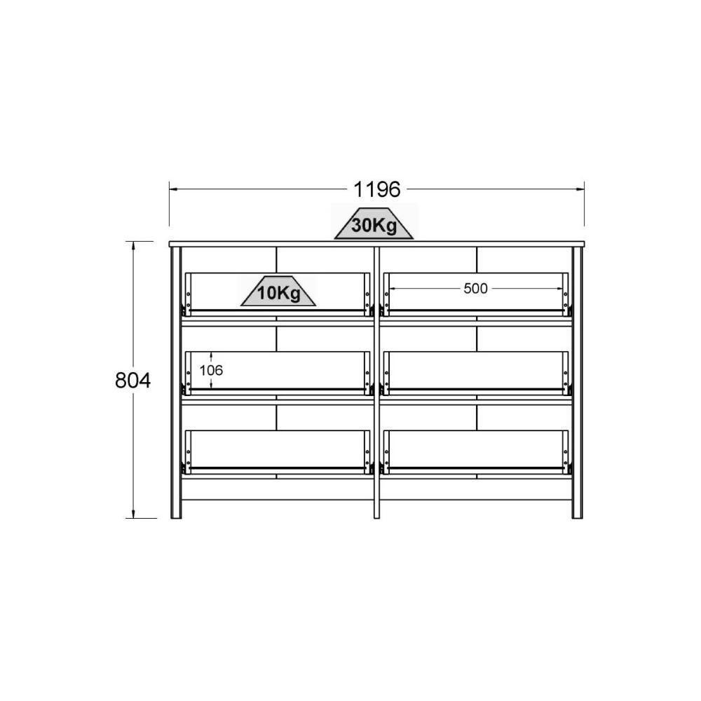 Cômoda 6 Gavetas Com Divisoria Ditália Dm-217 Branco - 4