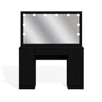 Penteadeira Ditália 7 Gavetas Pe-80 Preto Com Kit Luz Camarim - 5