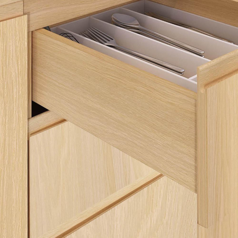 Armário De Cozinha 6 Peças Cp01 E Tampo Pierre Carvalho/cinza L01 - Mpozenato - 8