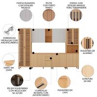 Armário De Cozinha 6 Peças Cp01 E Tampo Pierre Carvalho/cinza L01 - Mpozenato - 3