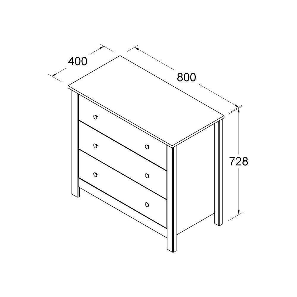 Cômoda Ditália 3 Gavetas Dm-219 Branco - 3