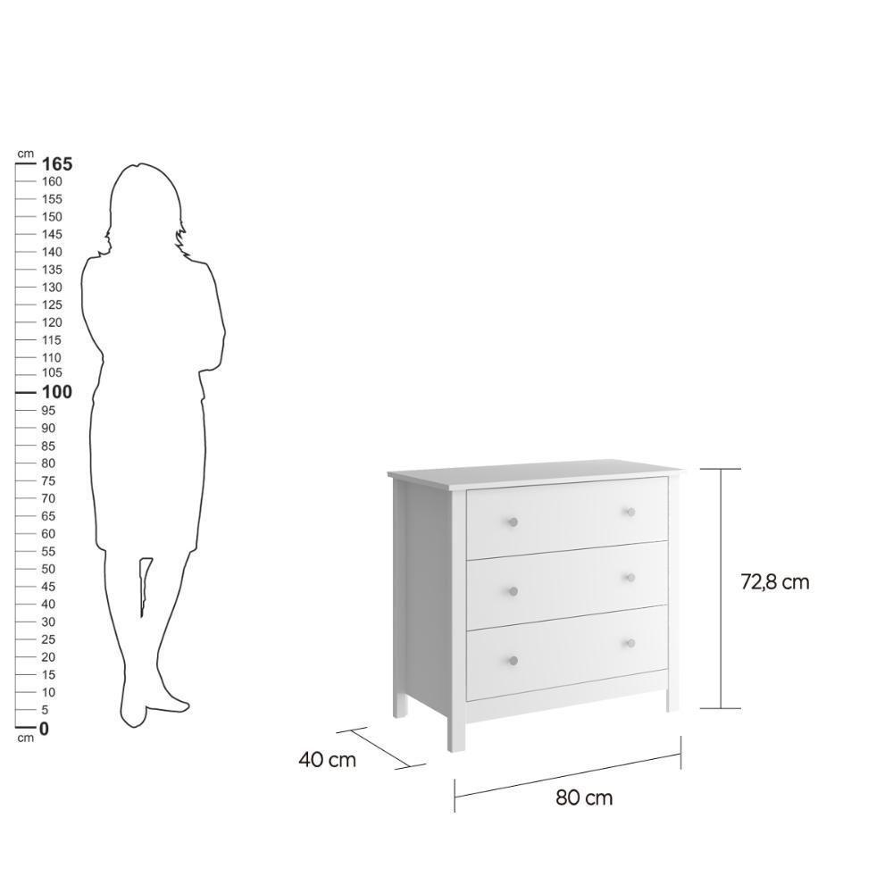 Cômoda Ditália 3 Gavetas Dm-219 Branco - 5