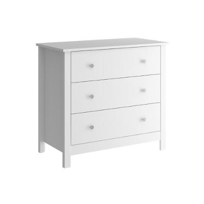 Cômoda Dm-219 3 Gavetas em MDF Branco com Acabamento Fosco para Quarto Organizado