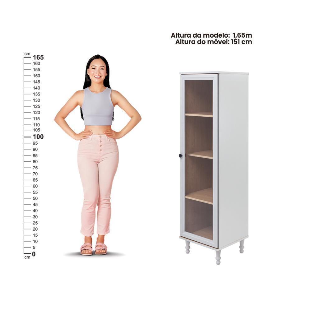 Cristaleira + Aparador Ditália + Kit Luz E-963 + R-629 Cinza - 6