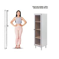 Cristaleira + Aparador Ditália + Kit Luz E-963 + R-629 Cinza - 6