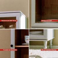 Cristaleira + Aparador Ditália + Kit Luz E-963 + R-629 Cinza - 9