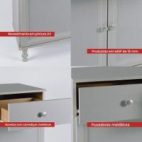 Cristaleira + Aparador Ditália + Kit Luz E-963 + R-629 Cinza - 10