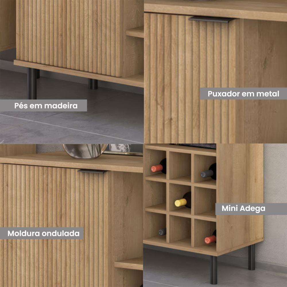 Aparador Bar Adega Ditália 2 Portas R-633 Riviera - 8