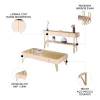 Aparador Gianni E Mesa De Centro Alane Off/champanhe H01 - Mpozenato - 3