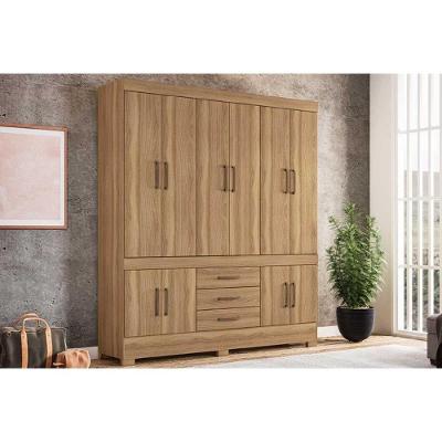 Guarda Roupa Casal 10 Portas e 3 Gavetas New Murano Amêndola - Demóbile